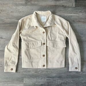 AVEC LES FILLES Corduroy Jacket XS Oatmeal Cream Shacket Button Down Boho